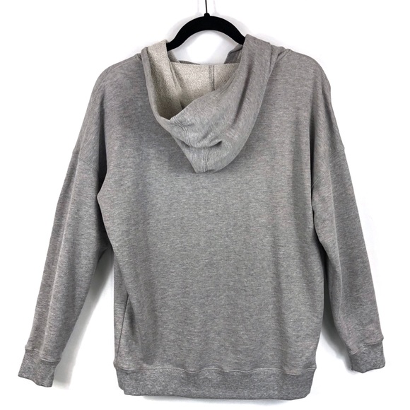 Material Girl Gray LA Deep Plunging V-Neck Hoodie - Picture 2 of 6